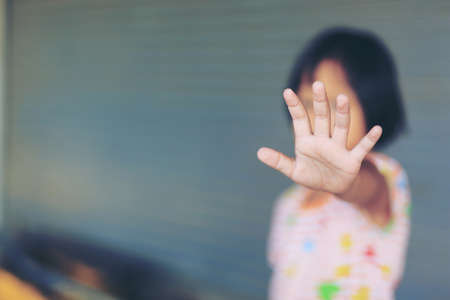 Stop abusing boy violence. child bondage , violence, terrified , A fearful child , Human Rights Day concept.の写真素材