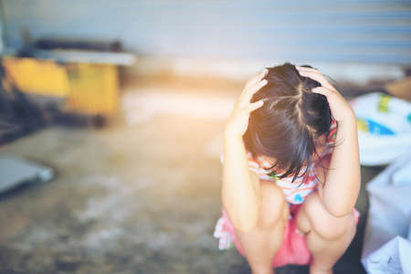 Stop abusing boy violence. child bondage , violence, terrified , A fearful child , Human Rights Day concept.の写真素材