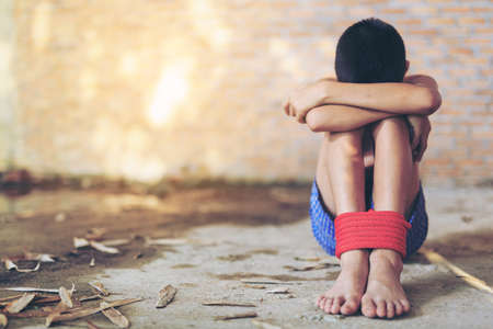 Stop abusing boy violence , Human Rights Day concept.