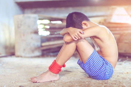 Stop abusing boy violence , Human Rights Day concept.の写真素材