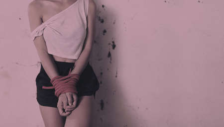 Sexual harassment , stop violence against Women, international women's day,bondage ,Violenceの写真素材