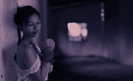 Sexual harassment , stop violence against Women, international women's day,bondage ,Violenceの写真素材