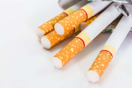 a box full of cigarettes / Cigarettesの写真素材