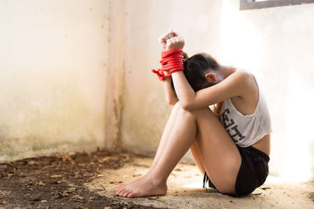 Sexual harassment , stop violence against Women, international women's day,bondage ,Violenceの写真素材