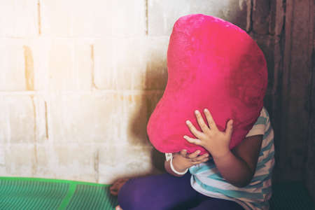 Stop abusing boy violence. child bondage in angle image blur , Human Rights Day concept.の写真素材