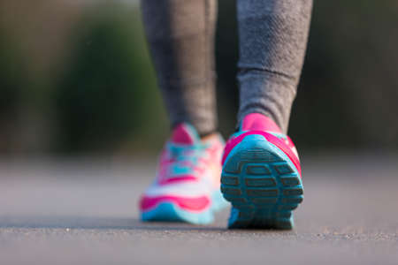 young fitness woman legs runningの写真素材