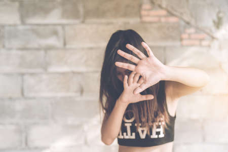 Lonely girl sadの写真素材