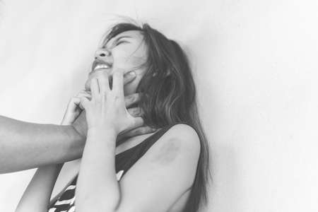 Woman victim of domestic violence and abuse image blur , stop violence against Women, international women's dayの写真素材