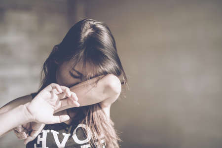 Lonely girl sadの写真素材