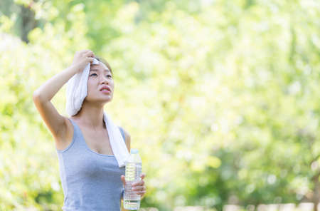 Women tired of exercise.の写真素材