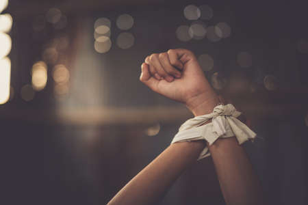 Stop abusing boy violence , Human Rights Day concept.