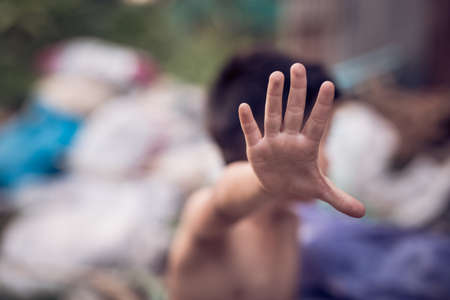 Stop abusing boy violence , Human Rights Day concept.の写真素材