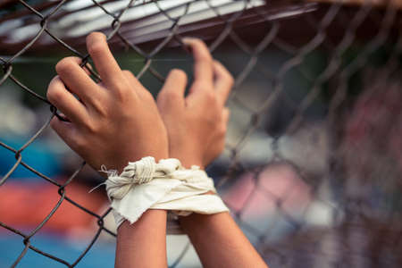 Stop abusing boy violence , Human Rights Day concept.の写真素材