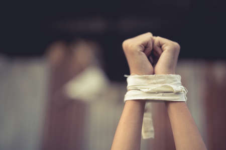 Stop abusing boy violence , Human Rights Day concept.
