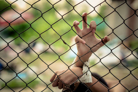 Stop abusing boy violence , Human Rights Day concept.