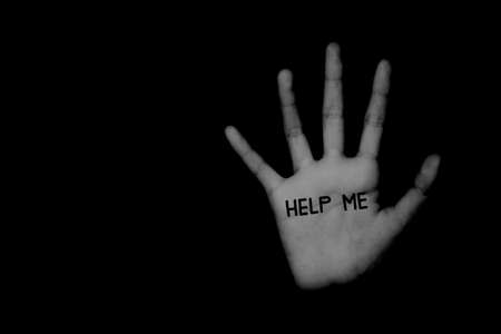 Stop abusing boy violence. violence, child bondage, Human Rights Day concept.の写真素材