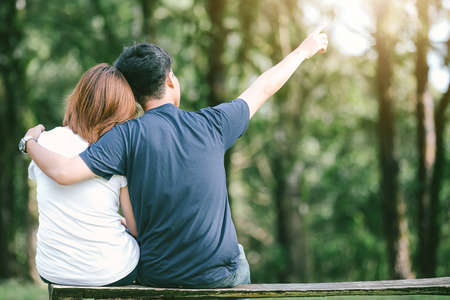 Couples holding hands.Summer in loveの写真素材