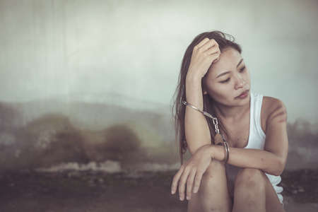 Women violence and abused concept. trafficking Concept. stop violence against Women. international women's day.の写真素材