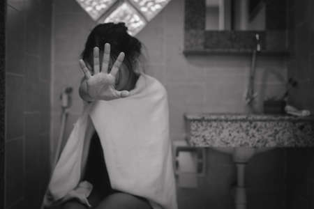 Stop violence against women , concept photo of Sexual assault , Woman violence concept.