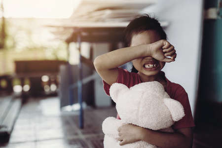 Child trafficking, Violence and abuse in family relations.の写真素材