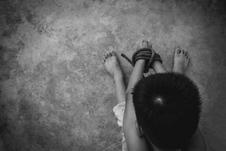 Violence against women and children, Domestic violence against.の写真素材