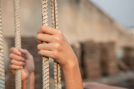 Human trafficking of children, Children trafficking concept.の写真素材