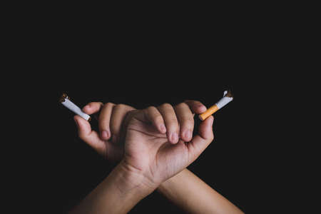 Women refuse to smoke, World No Tobacco Day.の写真素材