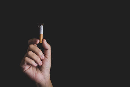 Man refuse to smoke, World No Tobacco Day.の写真素材