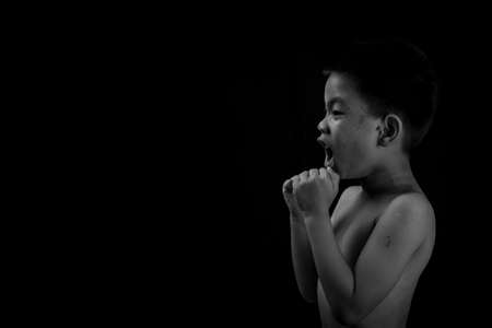 Violence in the lives of children, End violence against children concept, Children trafficking conceptの写真素材