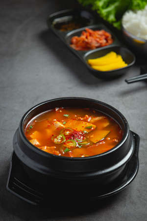 bean paste soup in korean styleの写真素材