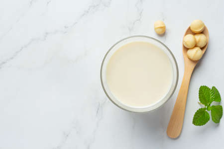 macadamia white milk ready to serveの写真素材
