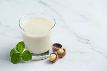 macadamia white milk ready to serveの写真素材