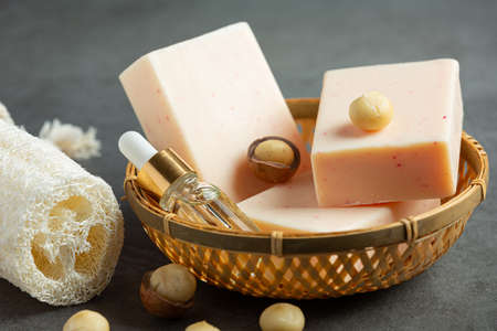 macadamia soap skin care treatmentの写真素材