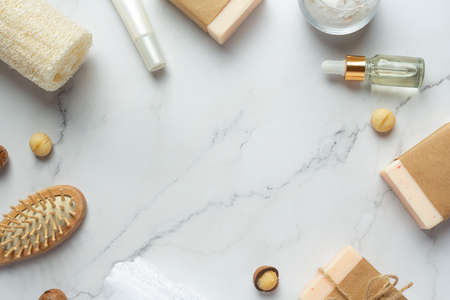 macadamia soap skin care treatmentの写真素材