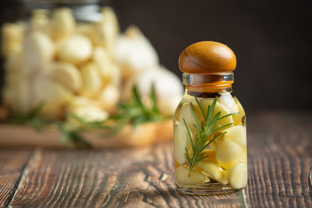 garlic oil for treatmentの写真素材