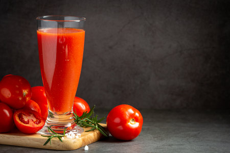 fresh tomato juice ready to serveの写真素材