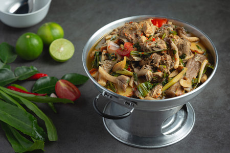Thai food; Spicy meat soupの写真素材