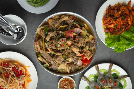 Thai food;Spicy meat soupの写真素材