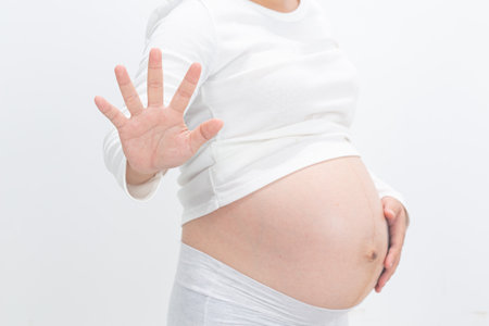 Stop violence against pregnant womenの写真素材