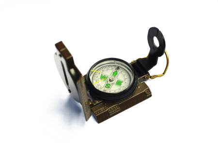 Single compass against the white backgroundの写真素材