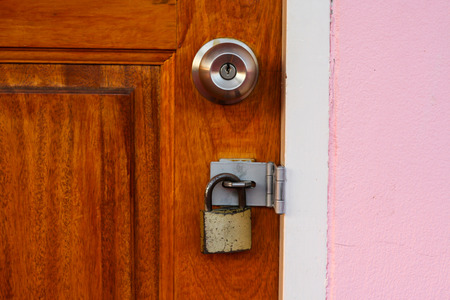 Closing lock for security doorの写真素材