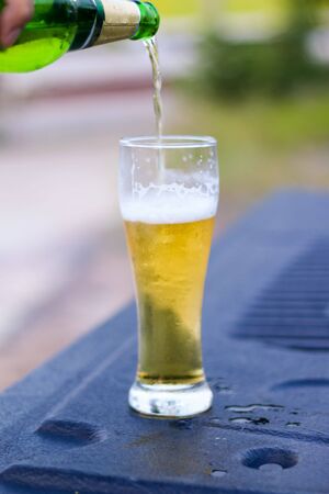 beer in glassの写真素材