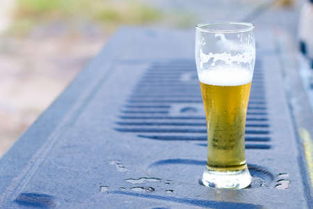Cold beer in glassの写真素材