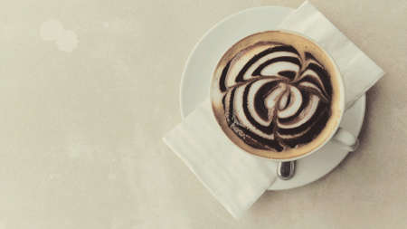 Hot coffee in a cupの素材