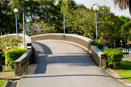 Bridge over the Lake in gradenの写真素材