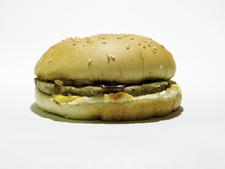Cheeseburge fast food, isolated on white background.