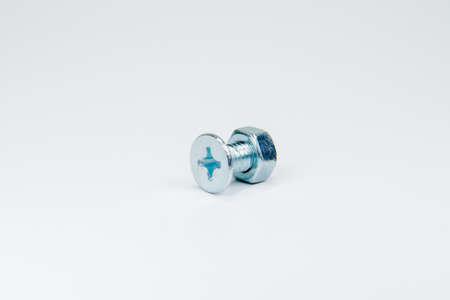 bolt and nut on white backgroundの写真素材