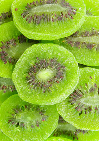Slices Of Dried Preserved Kiwi Fruitsの写真素材