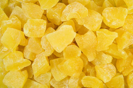 Dried pineapple piecesの写真素材