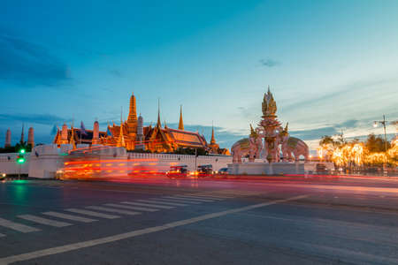 Grand palace at twilight in Bangkok, Thailand